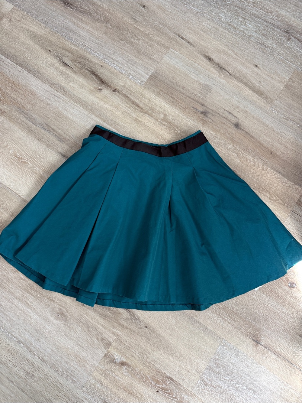 The Limited Teal Circle Skirt with Black Waistband